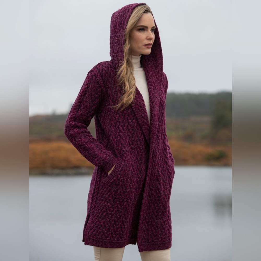 Aran Crafts Shawl Collar Cardigan